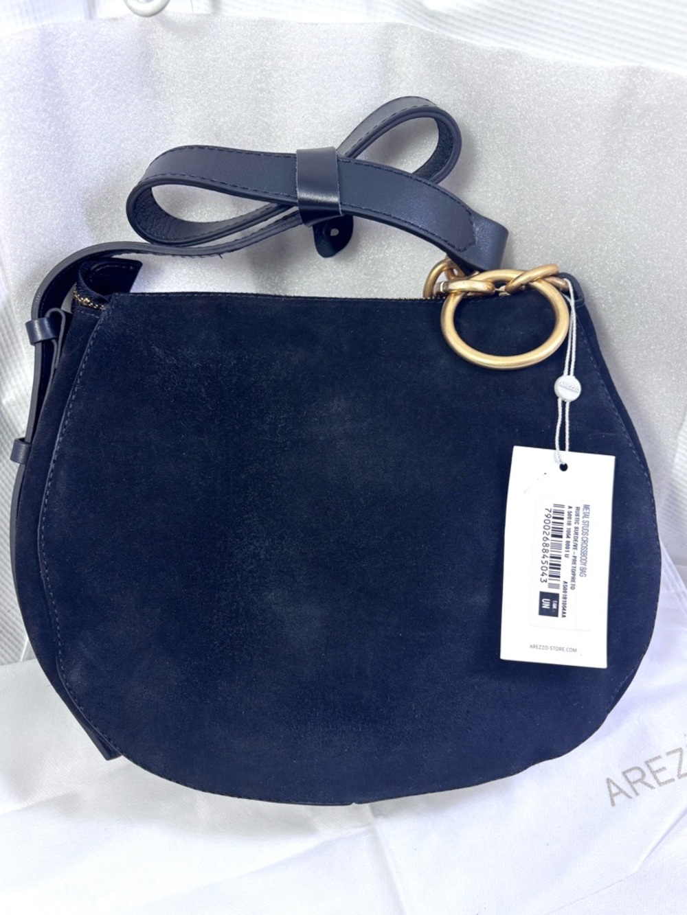 Arezzo Jamie Suede Stud C/B. Black/Gold. - Picture 3 of 9